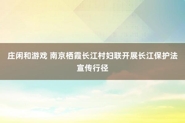 庄闲和游戏 南京栖霞长江村妇联开展长江保护法宣传行径
