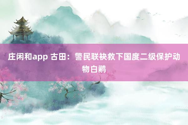 庄闲和app 古田：警民联袂救下国度二级保护动物白鹇