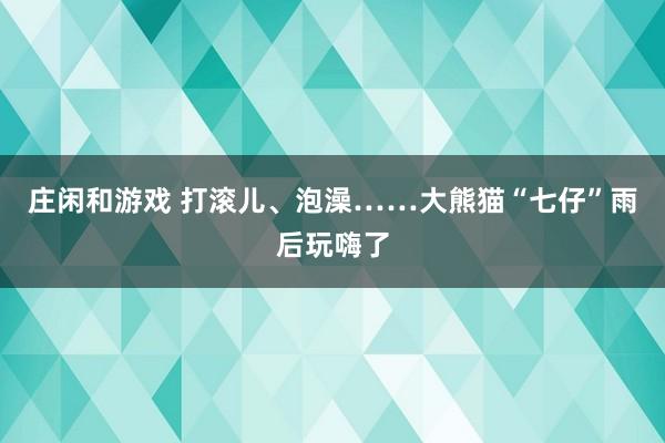 庄闲和游戏 打滚儿、泡澡……大熊猫“七仔”雨后玩嗨了