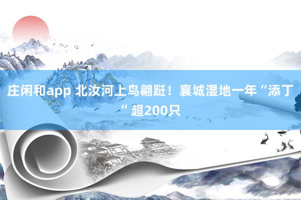 庄闲和app 北汝河上鸟翩跹！襄城湿地一年“添丁”超200只