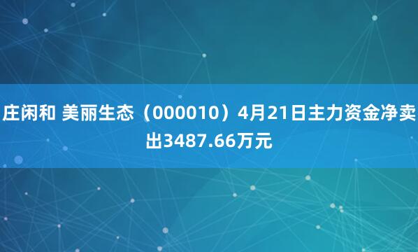庄闲和 美丽生态（000010）4月21日主力资金净卖出3487.66万元