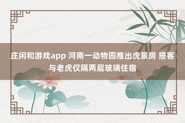 庄闲和游戏app 河南一动物园推出虎景房 搭客与老虎仅隔两层玻璃住宿