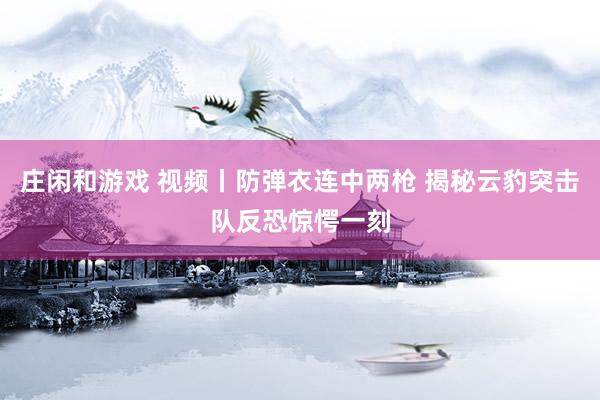 庄闲和游戏 视频丨防弹衣连中两枪 揭秘云豹突击队反恐惊愕一刻